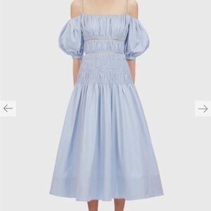 Self portrait light blue poplin dress